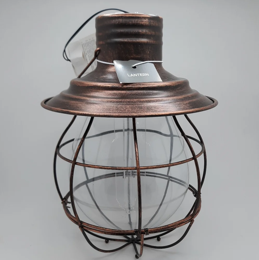 Round Lantern Style - Bronze LED Industrial Pendant Lantern